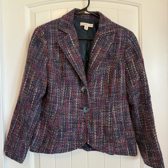 Colorful Tweed Blazer Women's Coldwater Creek Petite 8 - Picture 1 of 8